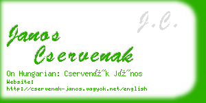 janos cservenak business card
